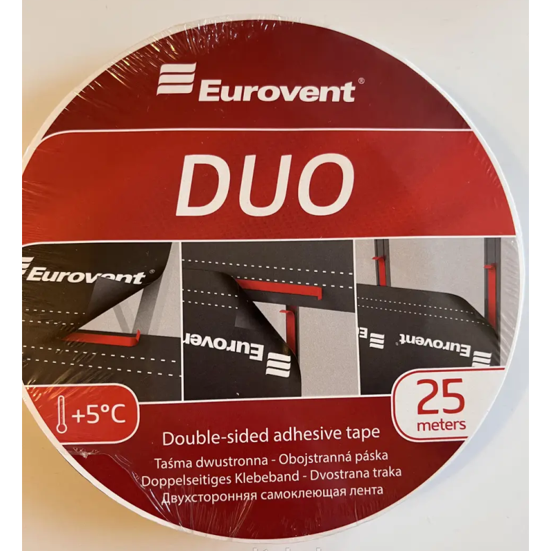 Двосторонній скотч для дахових мембран Eurovent Duo 20мм*25м.
