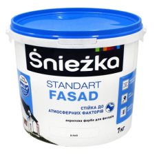 Фарба фасадна акрилова Sniezka Standart Fasad біла 7кг