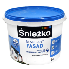 Фарба фасадна акрилова Sniezka Standart Fasad біла 13кг