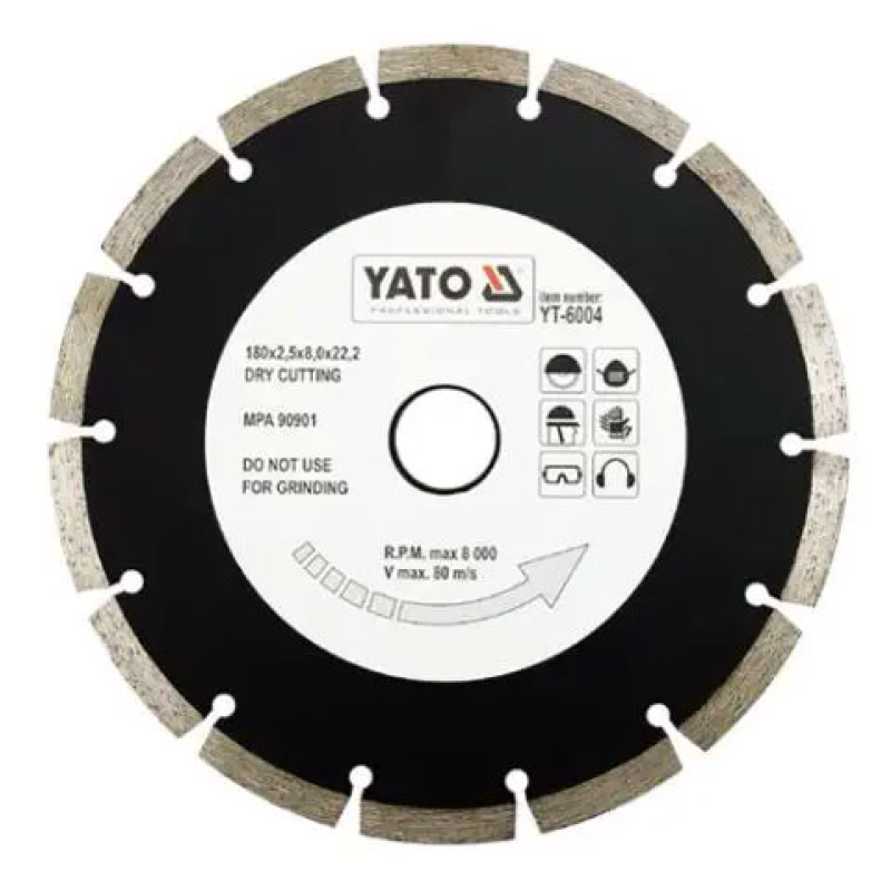 Диск алмазний сегментний 180 мм YATO YT-6004