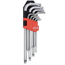 Ключі “TORX“ Г-подібні YATO: Cr-V, T10-T50 короткі з отвором, 9 шт.