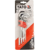 Ключі “TORX“ Г-подібні YATO: Cr-V, T10-T50 короткі з отвором, 9 шт.