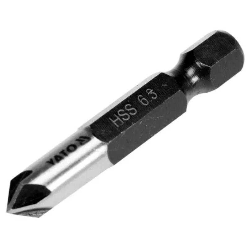 Зенкер конічний по металу YATO: HSS, d=6.3 мм, L= 40 ммHEX - 1/4“