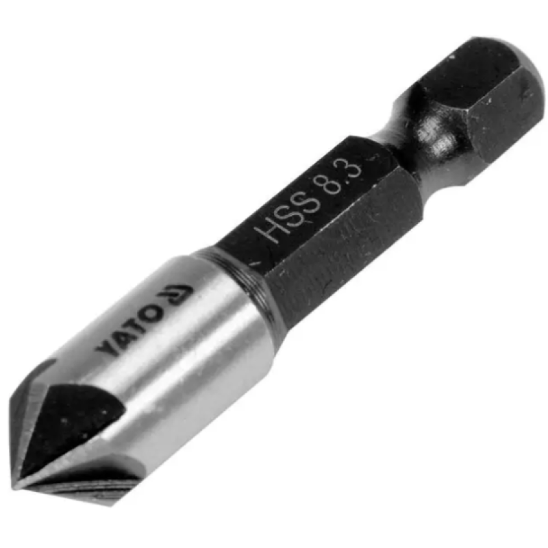 Зенкер конічний по металу YATO: HSS, d=8.3 мм, L= 40 мм HEX - 1/4“